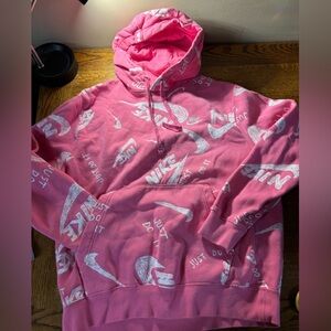 Nike Women's Logo Sweatshirt in Pink and White